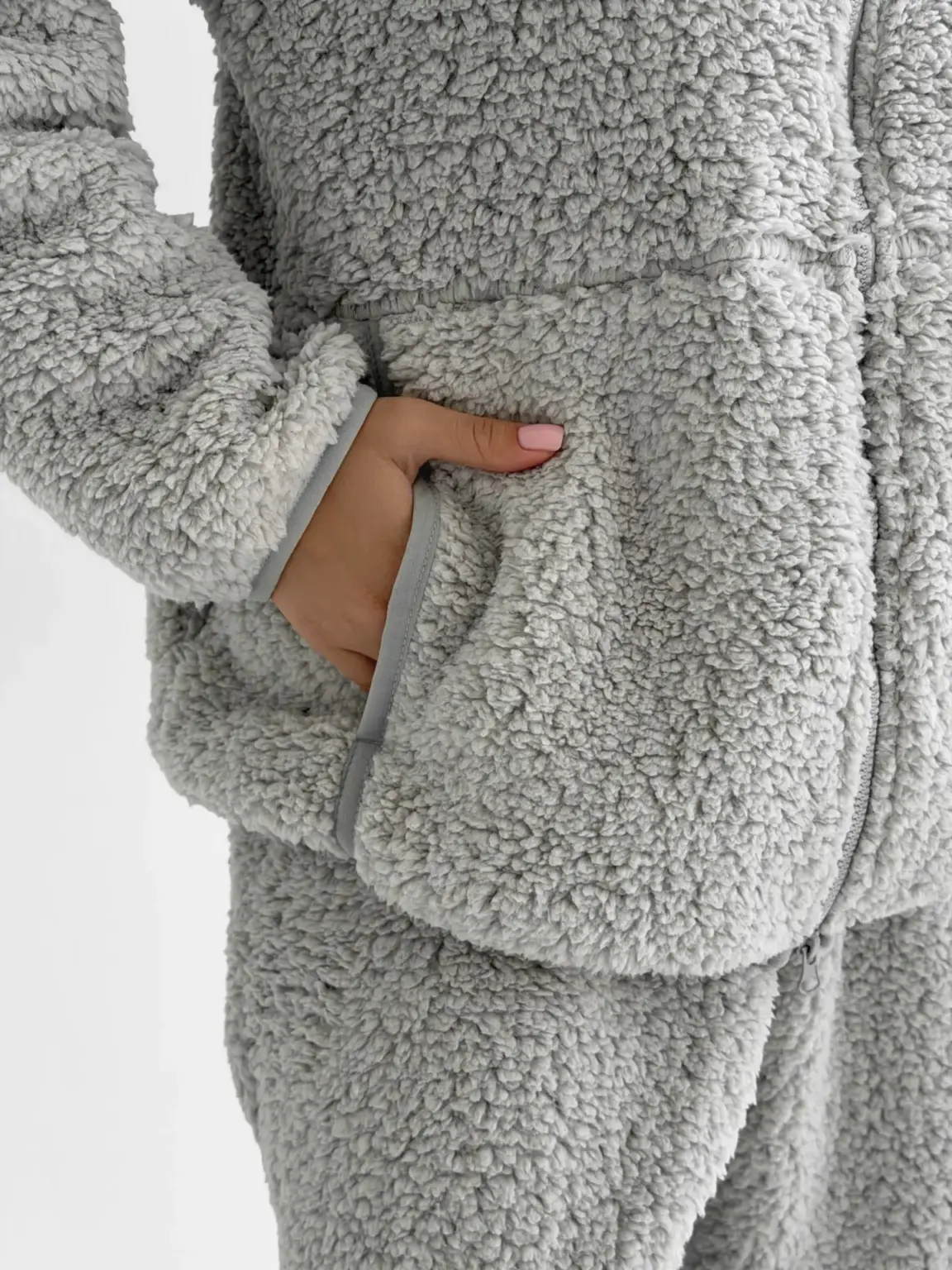 TEDDY ХМАРКА Костюм кофта на блискавці та штани сірий