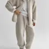 TEDDY ХМАРКА Костюм кофта на блискавці та штани молочний