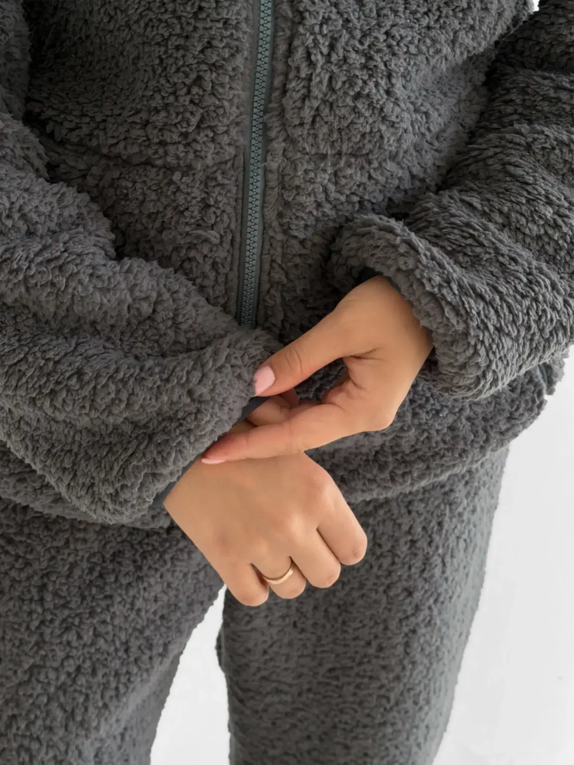 TEDDY ХМАРКА Костюм кофта на блискавці та штани графіт