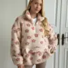 TEDDY Анорак комір стійка коричнева квітка