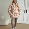 TEDDY Анорак комір стійка коричнева квітка